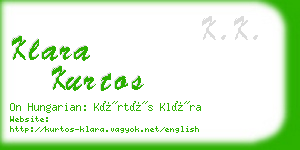 klara kurtos business card